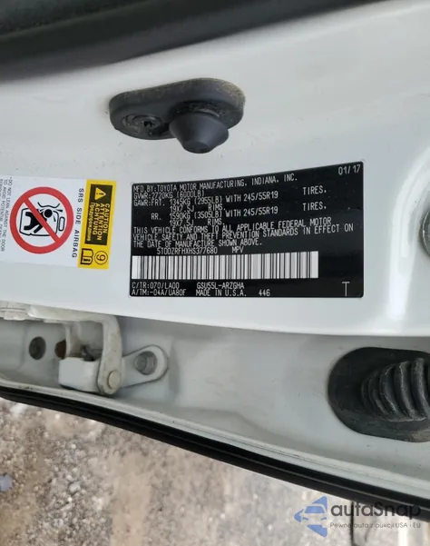 2017 Toyota Highlander Limited из США, поврежденный, VIN 5TDDZRFHXHS377680